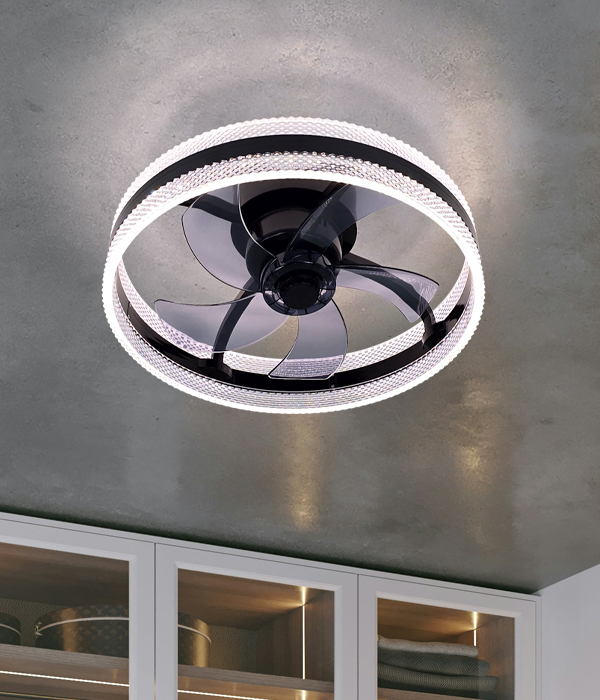 벨리 방전등 천장실링팬 회전형 색변환 선풍기 30W (블랙)