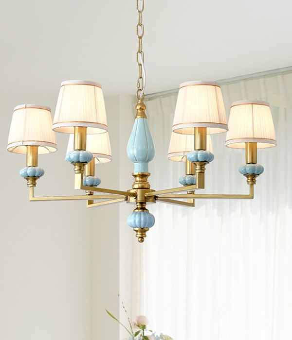 핑거 6등 식탁펜던트 미니샹들리에 샹드리에조명 도자기식탁등 펜던트전등