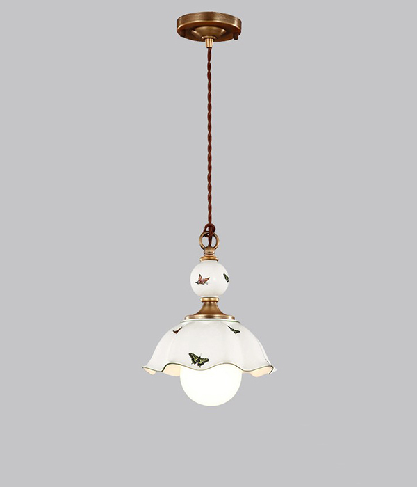 버터린 화이트 공 도자기 1등, 2등, 3등 펜던트전등 식탁등